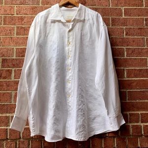 Tommy Bahama Men’s White Linen Button Down